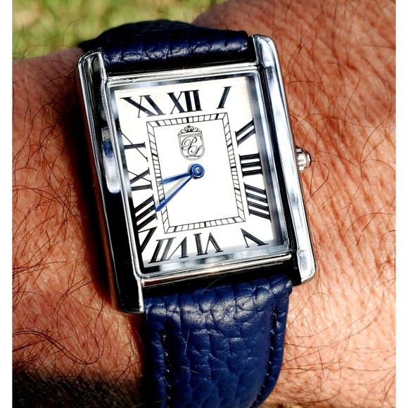 Pierre Lucerne 1888 Must Tank Style Swiss Inspired Classic Mens Watch Bl… - Picture 13 of 16